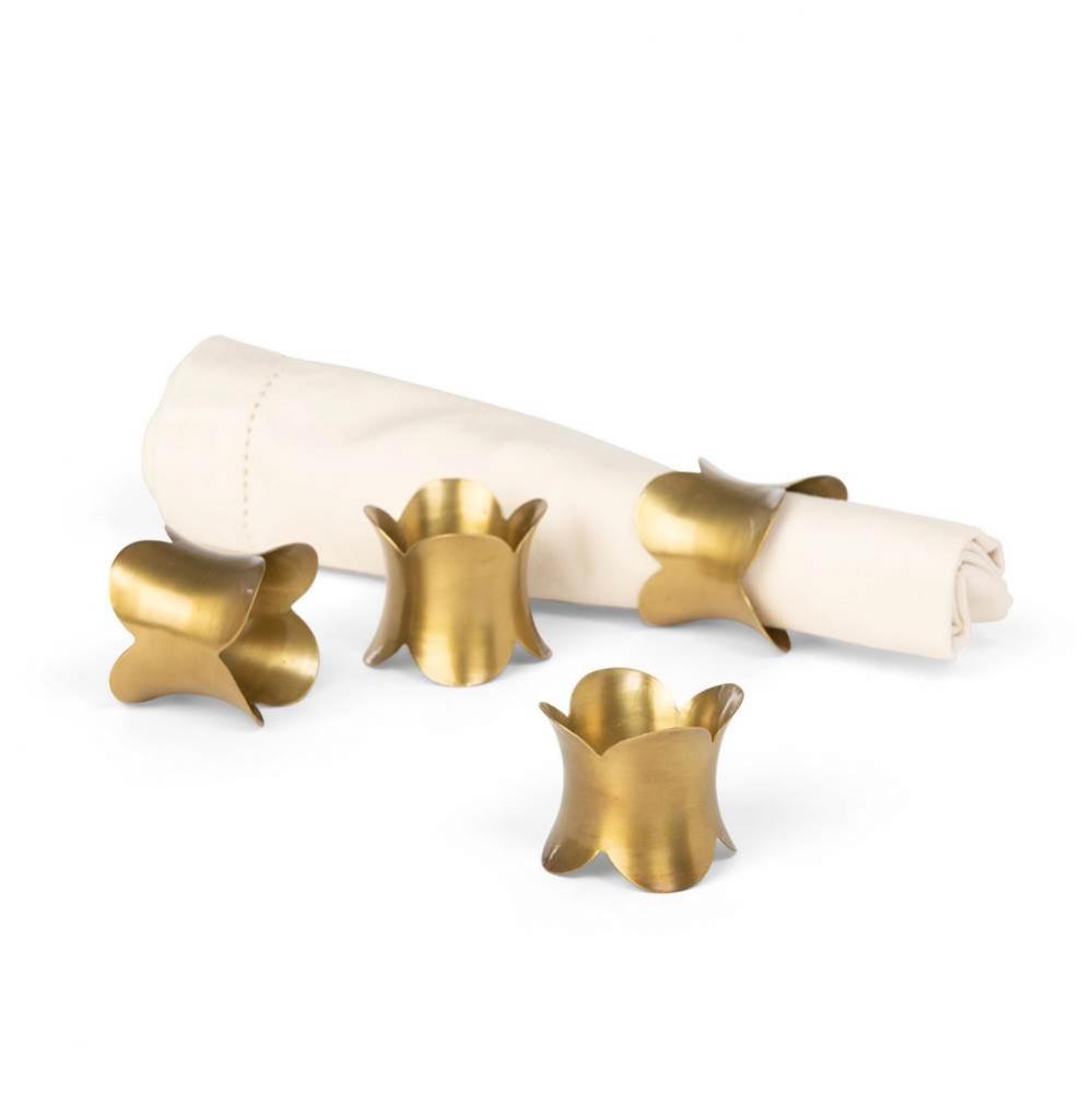 Scalloped Brass Napkin Rings