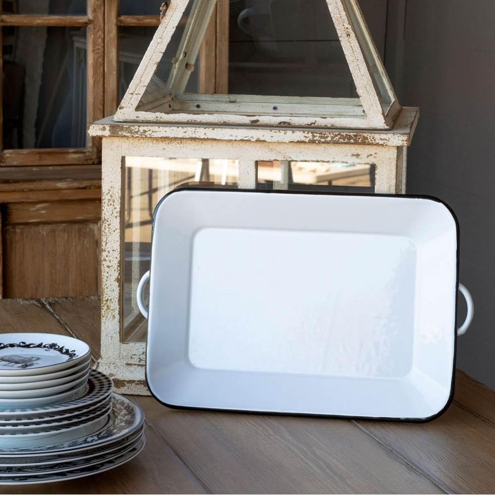 Farmhouse Enamelware Rectangle Tray