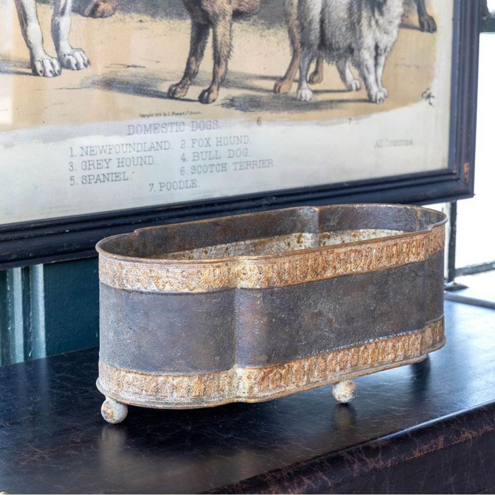 Aged Metal Mantel Planter
