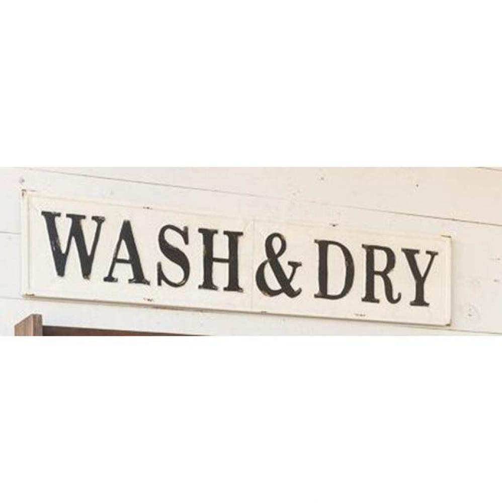 Embossed Metal Wash And Dry Sign