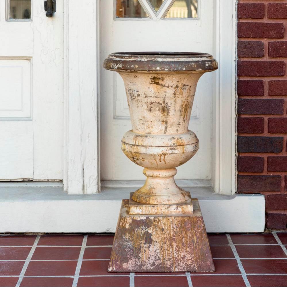 Aged Metal Entry Urn