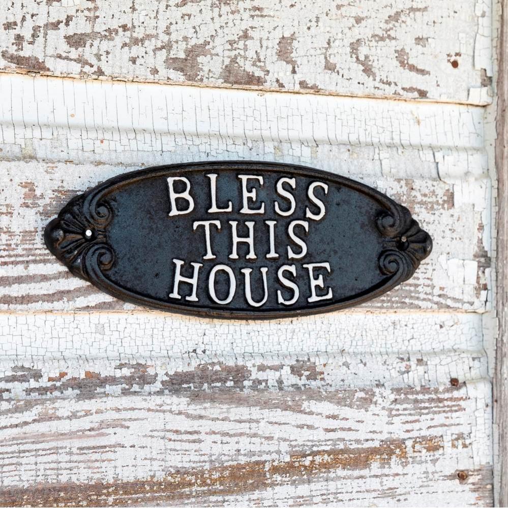 Cast Iron Bless This House Plaque