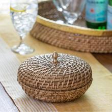 Park Hill EAB16058 - Amelia Woven Bamboo Cane Lidded Box