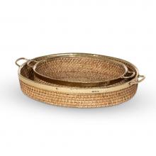 Park Hill EAB16059 - Amelia Woven Bamboo and Brass Oval Tray