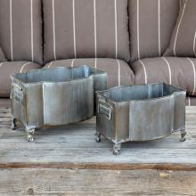 Park Hill ECM90072 - Handsome Footed Metal Planter Set Of 2