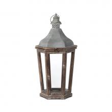 Park Hill ELW16002 - Wood and Galvanized Metal Lantern Medium