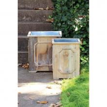 Park Hill ECM82312 - Reclaimed Wood Medallion Planters Set Of 2/Tin Liners