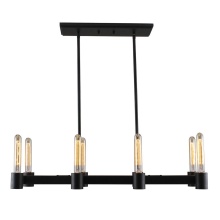 Eglo 204554A - 8 LT Open Bulb Linear Pendant w/ Matte Black Finish