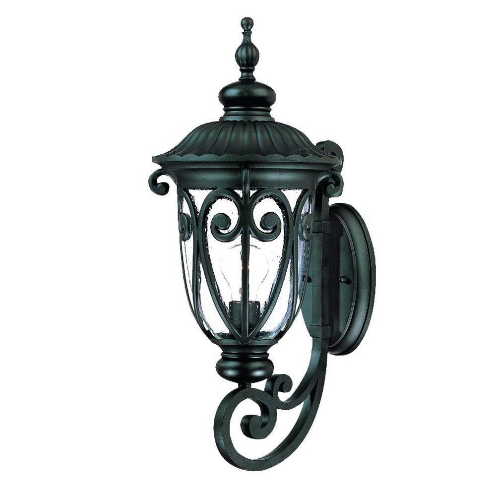 Naples Collection Wall-Mount 1-Light Outdoor Matte Black Light Fixture