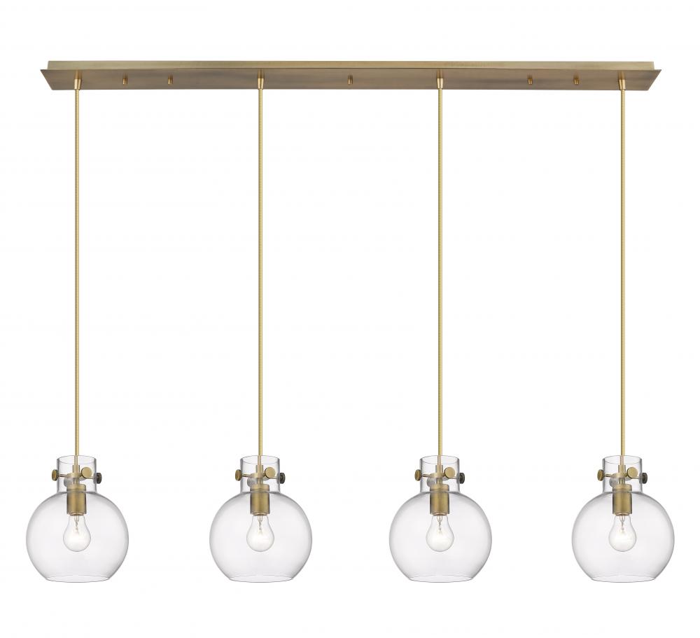 Newton Sphere - 4 Light - 52 inch - Brushed Brass - Cord hung - Linear Pendant