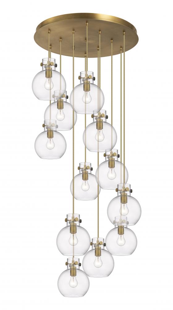 Newton Sphere - 12 Light - 27 inch - Brushed Brass - Cord hung - Multi Pendant