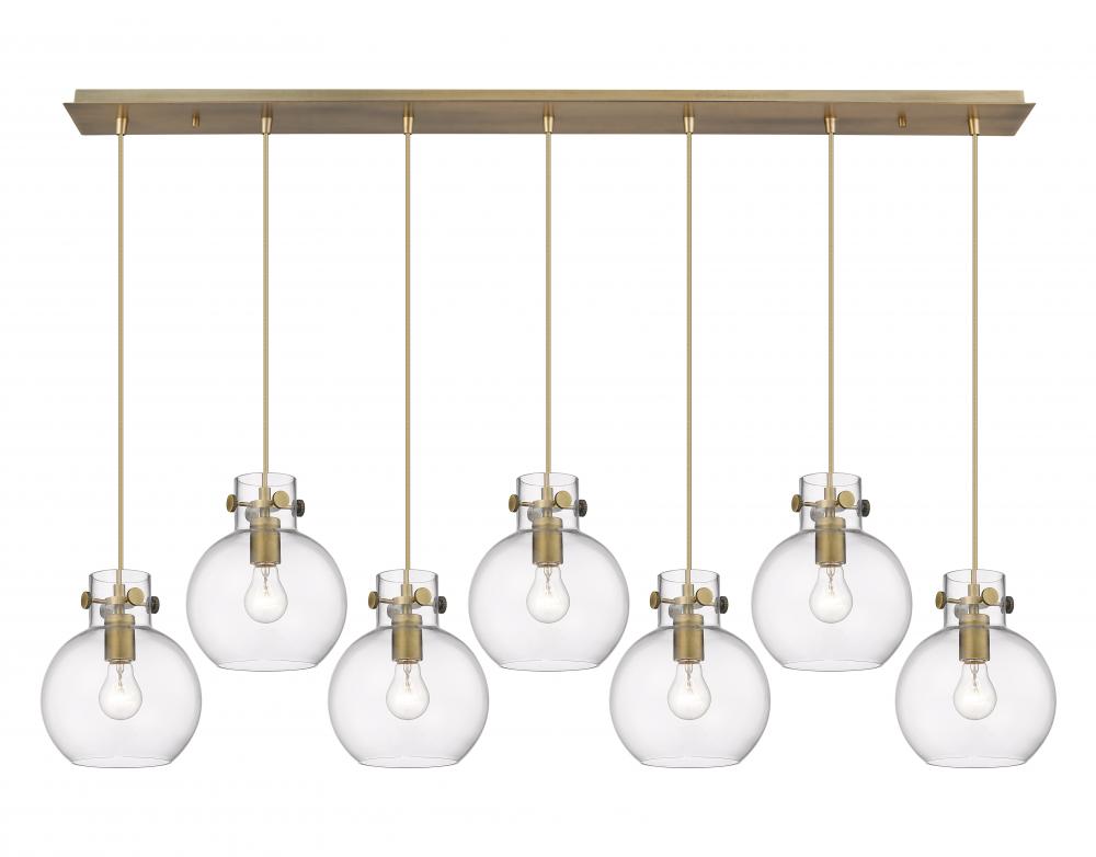 Newton Sphere - 7 Light - 52 inch - Brushed Brass - Cord hung - Linear Pendant