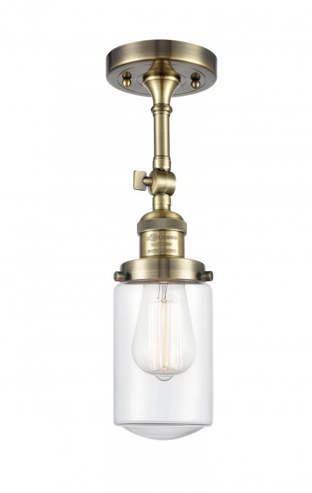 Dover - 1 Light - 5 inch - Antique Brass - Adjustable Semi-Flush Mount