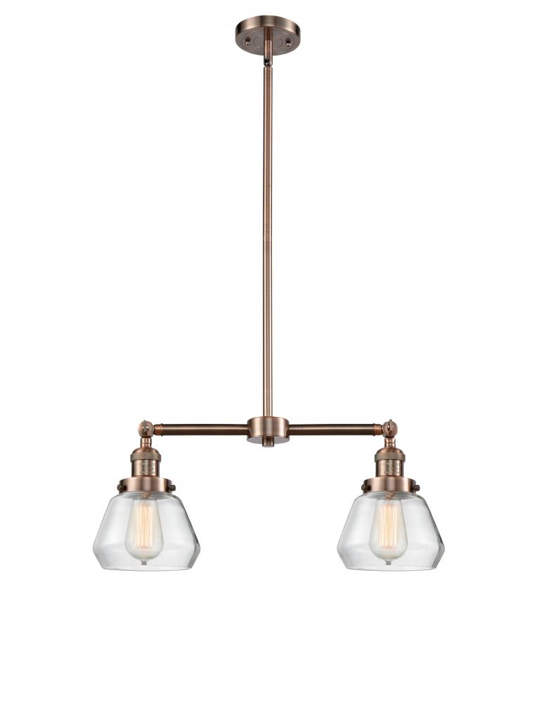 Fulton - 2 Light - 21 inch - Antique Copper - Stem Hung - Adjustable Island Light