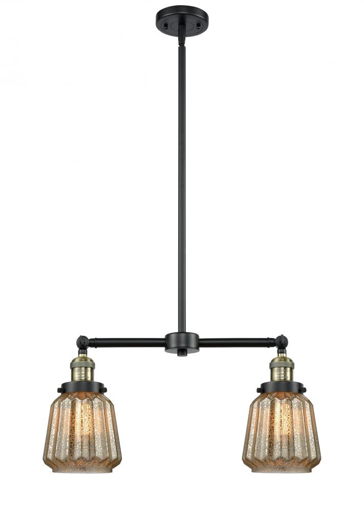 Chatham - 2 Light - 21 inch - Black Antique Brass - Stem Hung - Adjustable Island Light