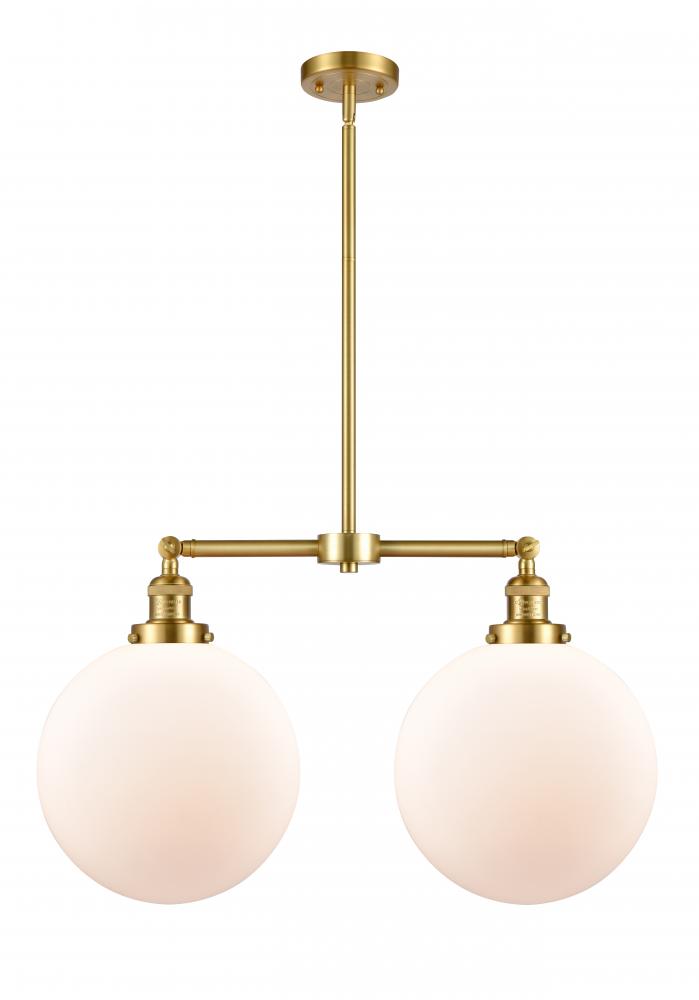 Beacon - 2 Light - 27 inch - Satin Gold - Stem Hung - Adjustable Island Light