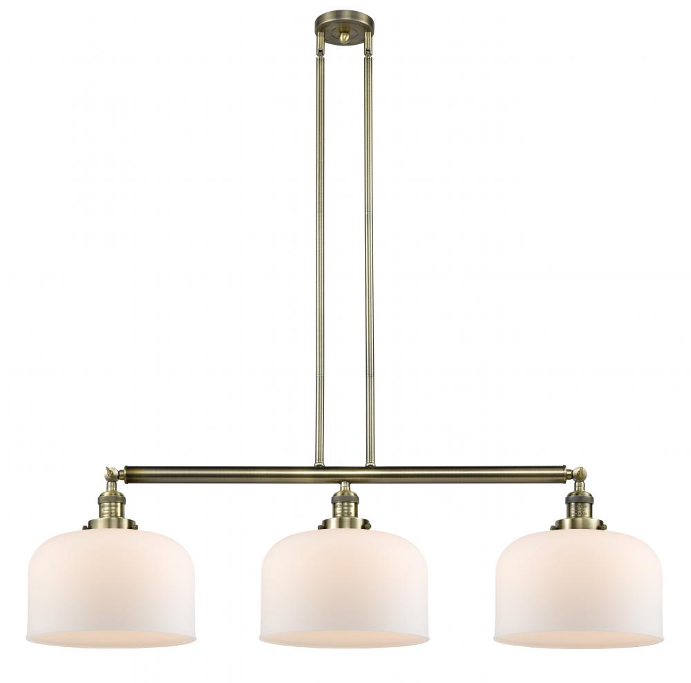 Bell - 3 Light - 42 inch - Antique Brass - Stem Hung - Adjustable Island Light