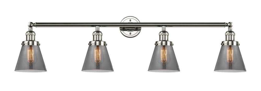 Cone - 4 Light - 42 inch - Polished Nickel - Adjustable Bath Vanity Light