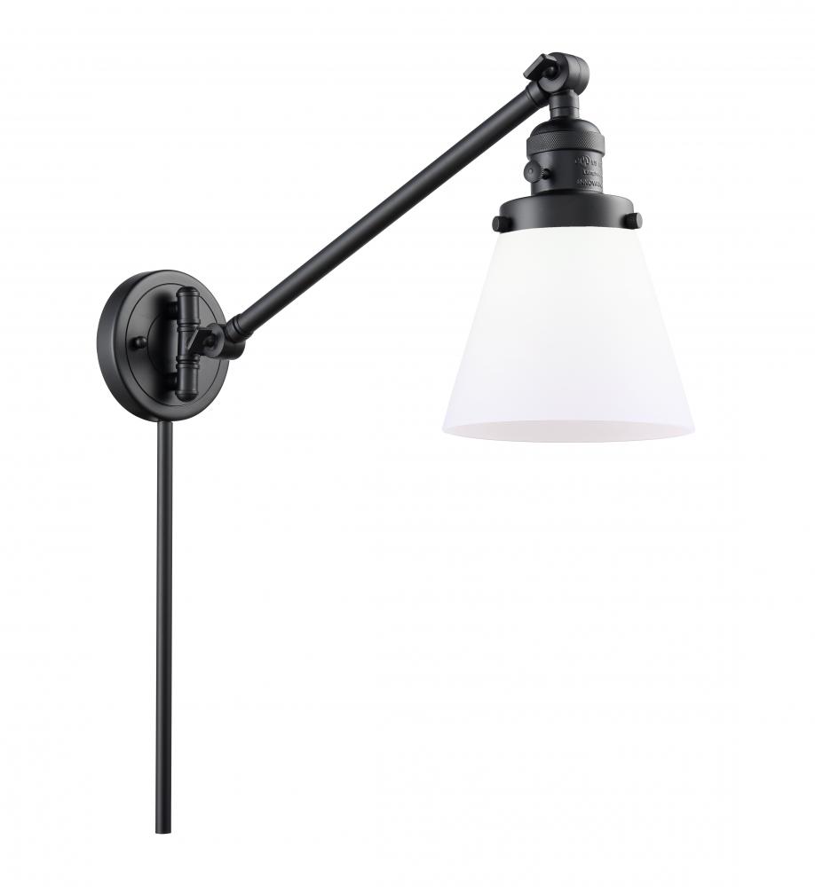 Cone - 1 Light - 8 inch - Matte Black -Adjustable Swing Arm