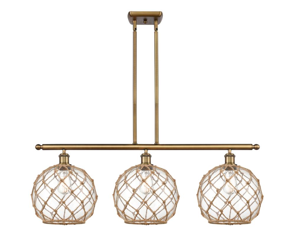 Farmhouse Rope - 3 Light - 37 inch - Brushed Brass - Cord hung - Island Light