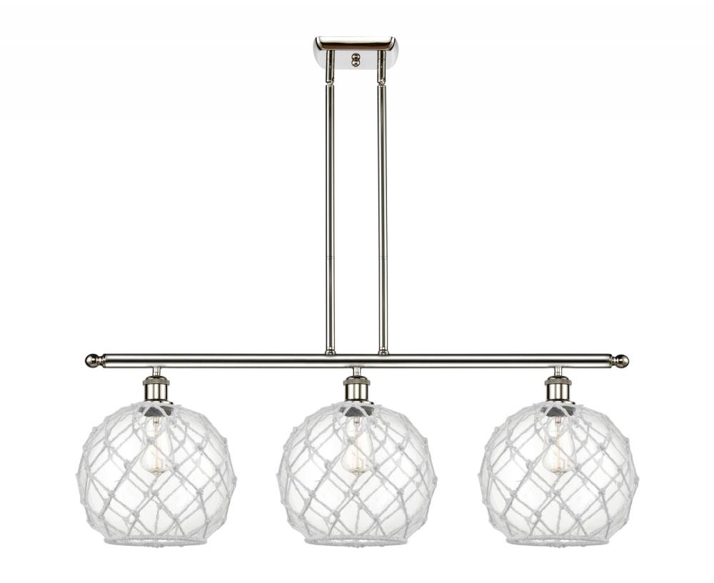 Farmhouse Rope - 3 Light - 37 inch - Polished Nickel - Cord hung - Island Light