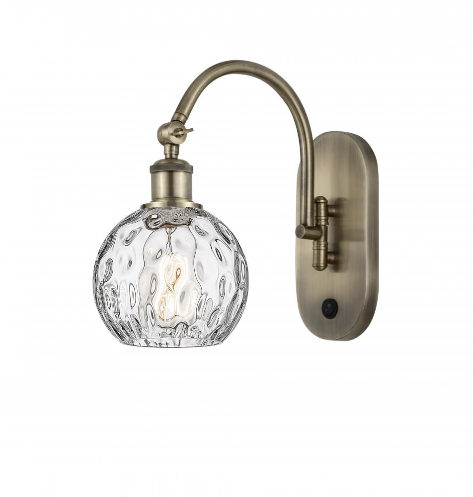 Athens Water Glass - 1 Light - 6 inch - Antique Brass - Adjustable Swing Arm