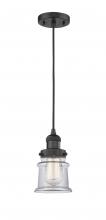 Innovations Lighting 201C-BK-G182S-LED - Canton - 1 Light - 5 inch - Matte Black - Cord hung - Mini Pendant