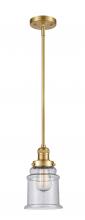 Innovations Lighting 201S-SG-G184-LED - Canton - 1 Light - 7 inch - Satin Gold - Stem Hung - Mini Pendant