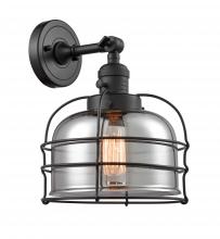Innovations Lighting 203SW-BK-G73-CE-LED - Bell Cage - 1 Light - 9 inch - Matte Black - Adjustable Sconce