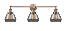 Innovations Lighting 205-AC-G173-LED - Fulton - 3 Light - 30 inch - Antique Copper - Bath Vanity Light