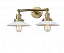 Innovations Lighting 208-BB-G1-LED - Halophane - 2 Light - 18 inch - Brushed Brass - Adjustable Bath Vanity Light