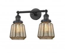Innovations Lighting 208-BK-G146 - Chatham - 2 Light - 16 inch - Matte Black - Adjustable Bath Vanity Light