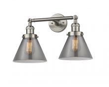 Innovations Lighting 208-SN-G43-LED - Cone - 2 Light - 18 inch - Brushed Satin Nickel - Adjustable Bath Vanity Light