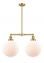 Innovations Lighting 209-SG-G201-12-LED - Beacon - 2 Light - 27 inch - Satin Gold - Stem Hung - Adjustable Island Light