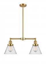Innovations Lighting 209-SG-G44-LED - Cone - 2 Light - 21 inch - Satin Gold - Stem Hung - Adjustable Island Light