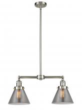 Innovations Lighting 209-SN-G43-LED - Cone - 2 Light - 21 inch - Brushed Satin Nickel - Stem Hung - Adjustable Island Light
