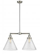 Innovations Lighting 209-SN-G44-L-LED - Cone - 2 Light - 21 inch - Brushed Satin Nickel - Stem Hung - Adjustable Island Light
