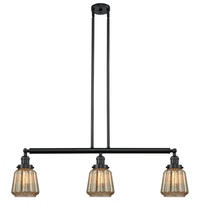 Innovations Lighting 213-BK-G146 - Chatham - 3 Light - 39 inch - Matte Black - Stem Hung - Adjustable Island Light