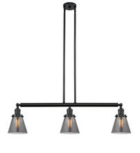 Innovations Lighting 213-BK-G63 - Cone - 3 Light - 39 inch - Matte Black - Stem Hung - Adjustable Island Light