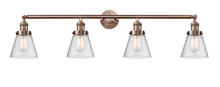 Innovations Lighting 215-AC-G64-LED - Cone - 4 Light - 42 inch - Antique Copper - Adjustable Bath Vanity Light