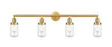 Innovations Lighting 215-SG-G312-LED - Dover - 4 Light - 43 inch - Satin Gold - Adjustable Bath Vanity Light