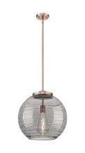 Innovations Lighting 221-1S-AC-G1213-16SM-BB-95-LED - Athens Deco Swirl - 1 Light - 16 inch - Antique Copper - Stem Hung - Pendant