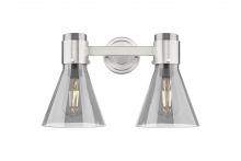 Innovations Lighting 464-2W-SN-G464C-7SM - Lawton Cone - 2 Light - 17 inch - Satin Nickel - Bath Vanity Light