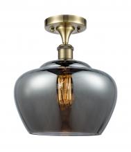 Innovations Lighting 516-1C-AB-G93-L - Fenton - 1 Light - 11 inch - Antique Brass - Semi-Flush Mount