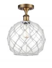 Innovations Lighting 516-1C-BB-G122-10RW - Farmhouse Rope - 1 Light - 10 inch - Brushed Brass - Semi-Flush Mount
