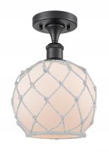Innovations Lighting 516-1C-BK-G121-8RW-LED - Farmhouse Rope - 1 Light - 8 inch - Matte Black - Semi-Flush Mount