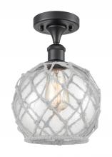 Innovations Lighting 516-1C-BK-G122-8RW-LED - Farmhouse Rope - 1 Light - 8 inch - Matte Black - Semi-Flush Mount