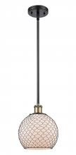 Innovations Lighting 516-1S-BAB-G121-8CBK-LED - Farmhouse Chicken Wire - 1 Light - 8 inch - Black Antique Brass - Mini Pendant