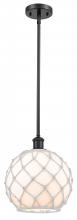Innovations Lighting 516-1S-BK-G121-10RW-LED - Farmhouse Rope - 1 Light - 10 inch - Matte Black - Mini Pendant