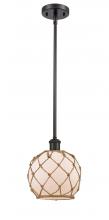 Innovations Lighting 516-1S-OB-G121-8RB-LED - Farmhouse Rope - 1 Light - 8 inch - Oil Rubbed Bronze - Mini Pendant